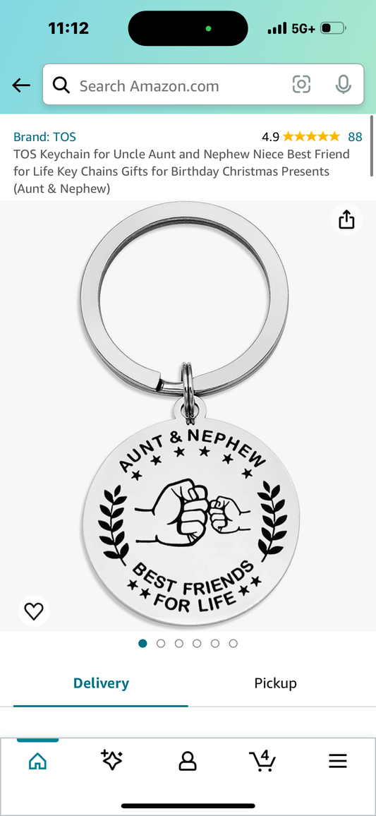 Keychain for Uncle Aunt and Nephew Niece Best Friend for Life Key Chains Gifts for Birthday Christmas Presents (Aunt & Nephew