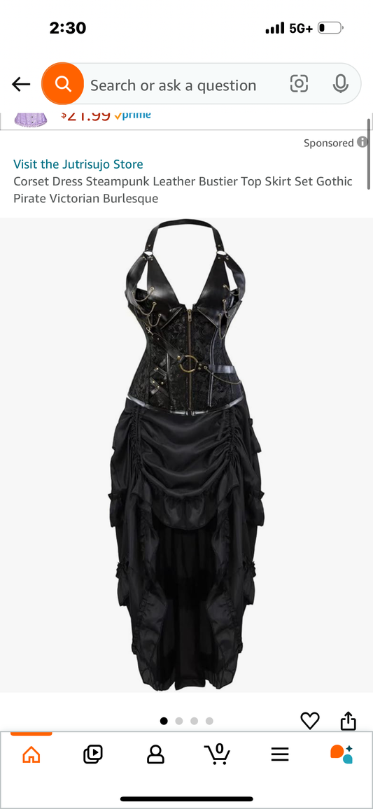 Steampunk Corset Skirt Renaissance Corset Dress for Women Gothic Burlesque Corsets Costumes