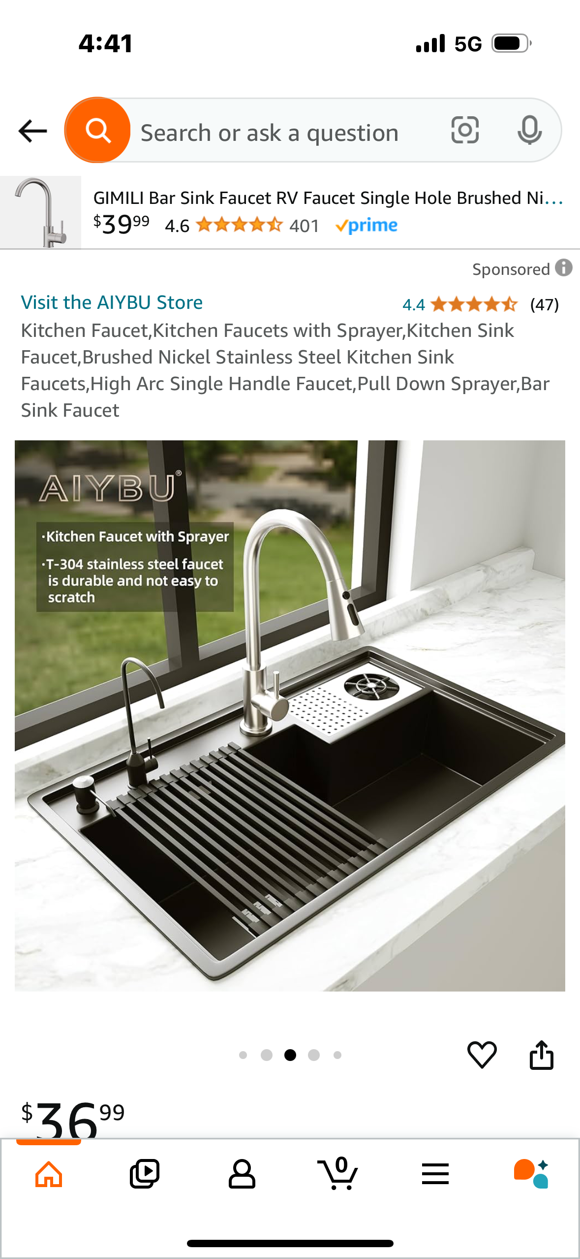 Kitchen Faucet,Kitchen Faucets with Sprayer,Kitchen Sink Faucet,Brushed Nickel Stainless Steel Kitchen Sink Faucets,High Arc Single Handle Faucet,Pull Down Sprayer,Bar Sink Faucet