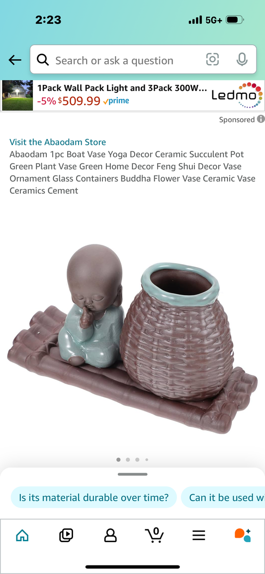 Abaodam 1pc Boat Vase Yoga Decor Ceramic Succulent Pot Green Plant Vase Green Home Decor Feng Shui Decor Vase Ornament Glass Containers Buddha Flower Vase Ceramic Vase Ceramics Cement