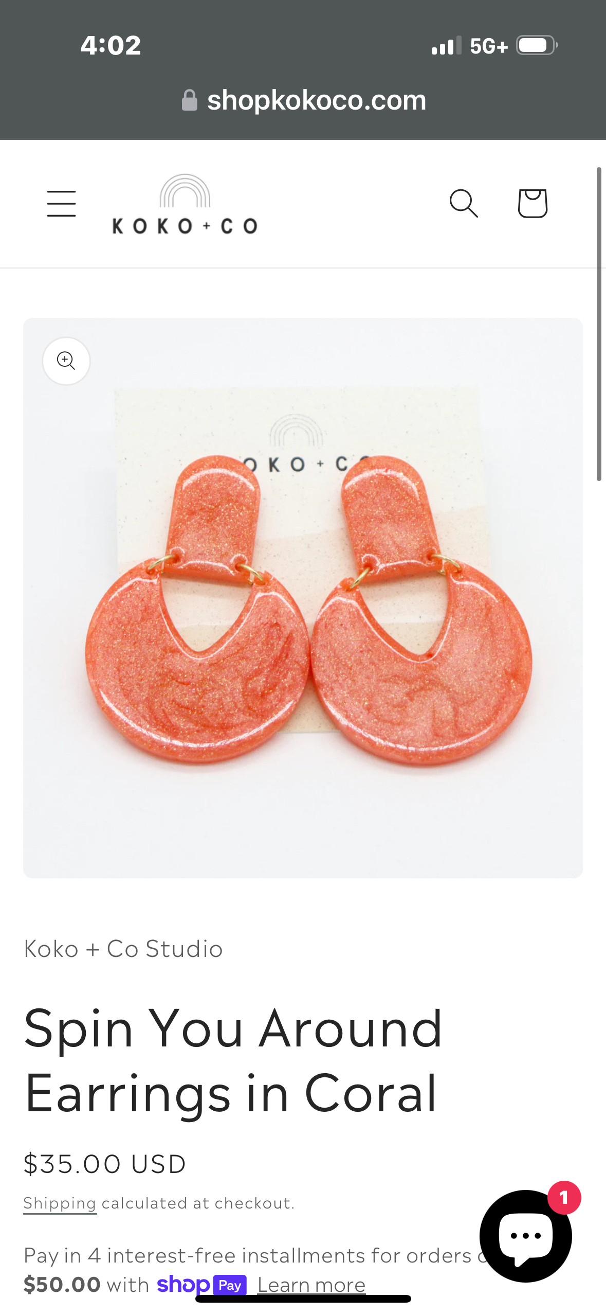 Spin You Around Earrings in Coral