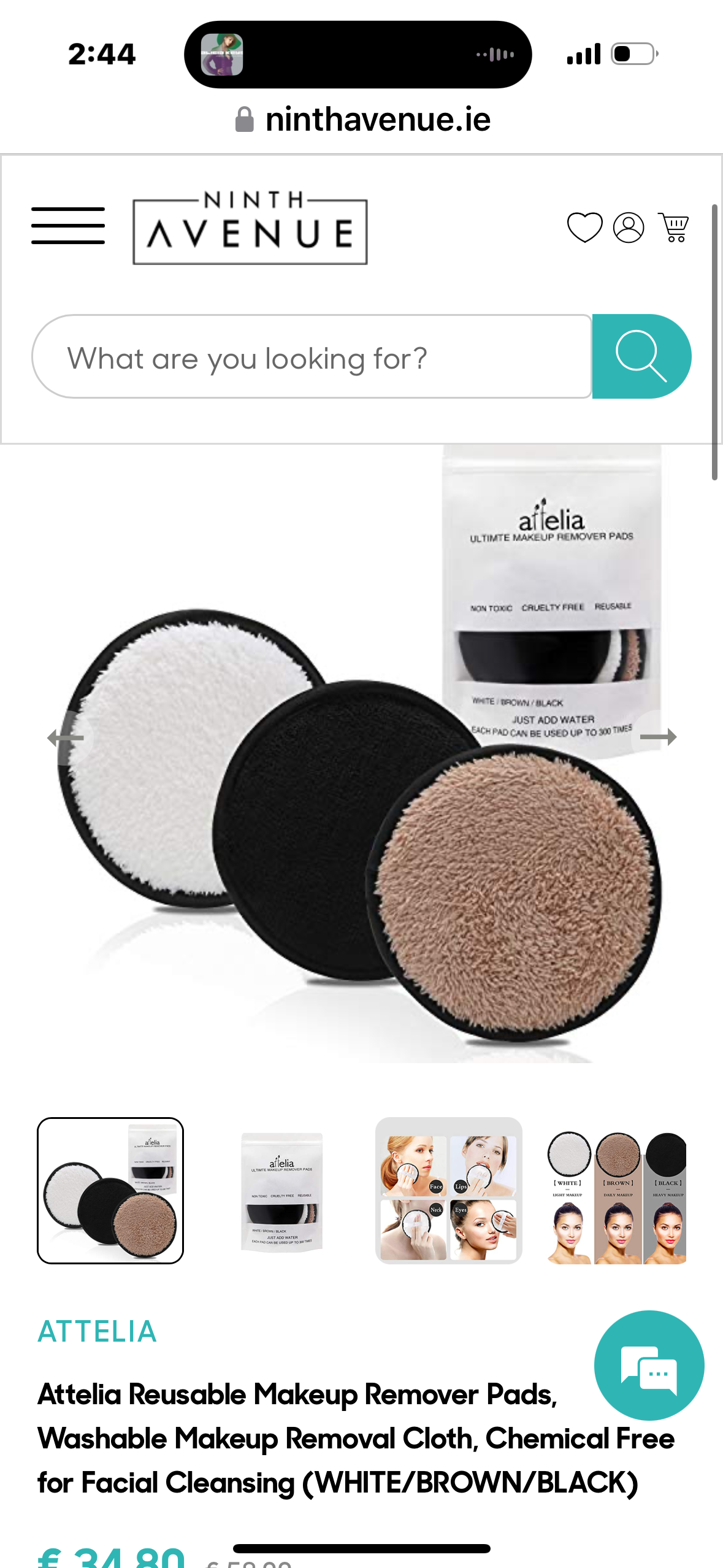 Attelia Reusable Makeup Remover Pads, Washable Makeup Removal Cloth, Chemical Free for Facial Cleansing (WHITE/BROWN/BLACK