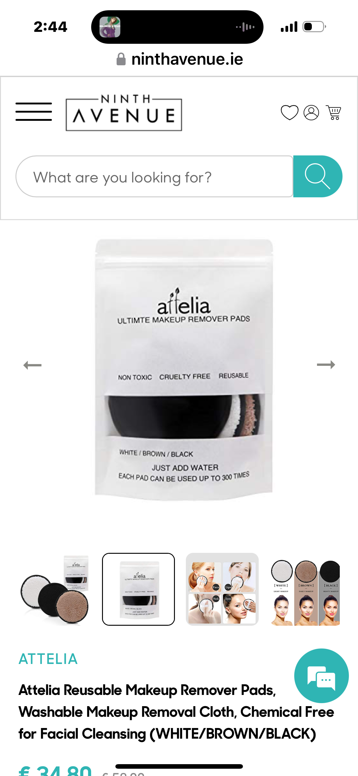 Attelia Reusable Makeup Remover Pads, Washable Makeup Removal Cloth, Chemical Free for Facial Cleansing (WHITE/BROWN/BLACK