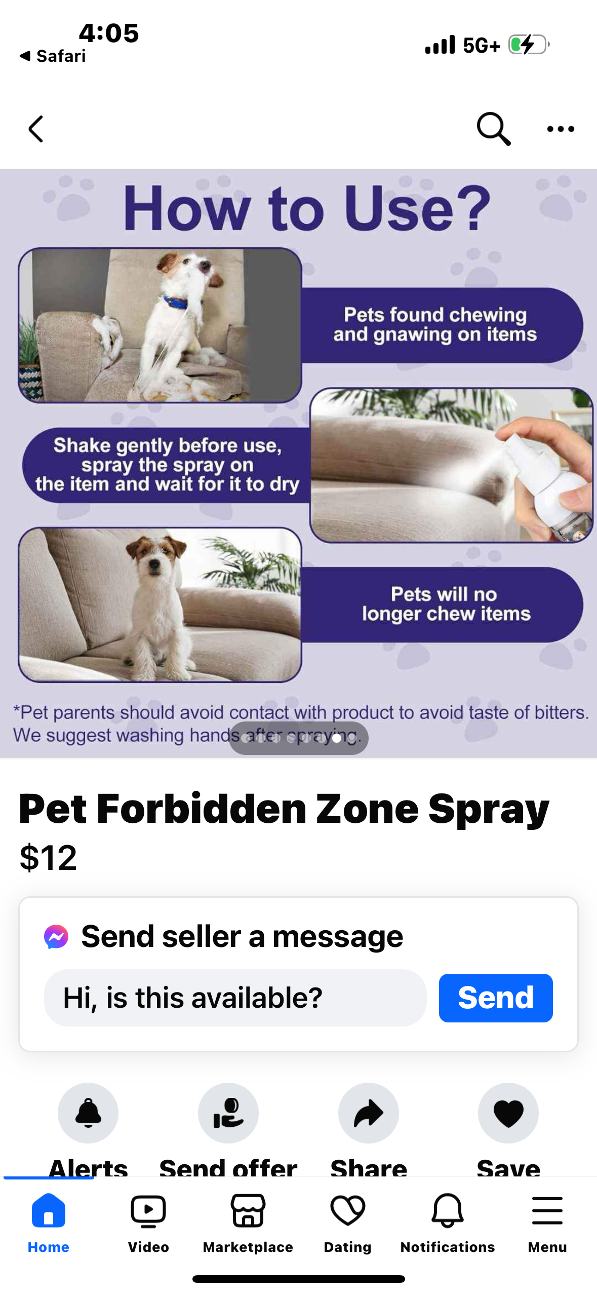 Pet Restricted Area Spray & Cat, Dog Training & Behavior Aids to Stop Chewing, Cat and Dog Pee Deterrent Repellent Spray Indoor