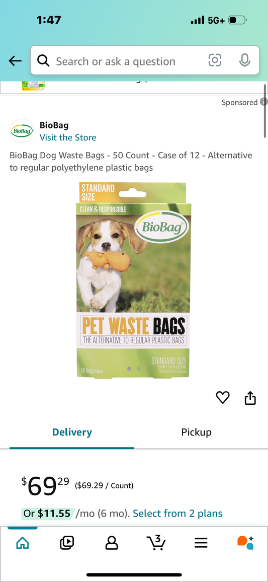 BioBag Dog Waste Bags - 50 Count - Case of 12 - Alternative to regular polyethylene plastic bags