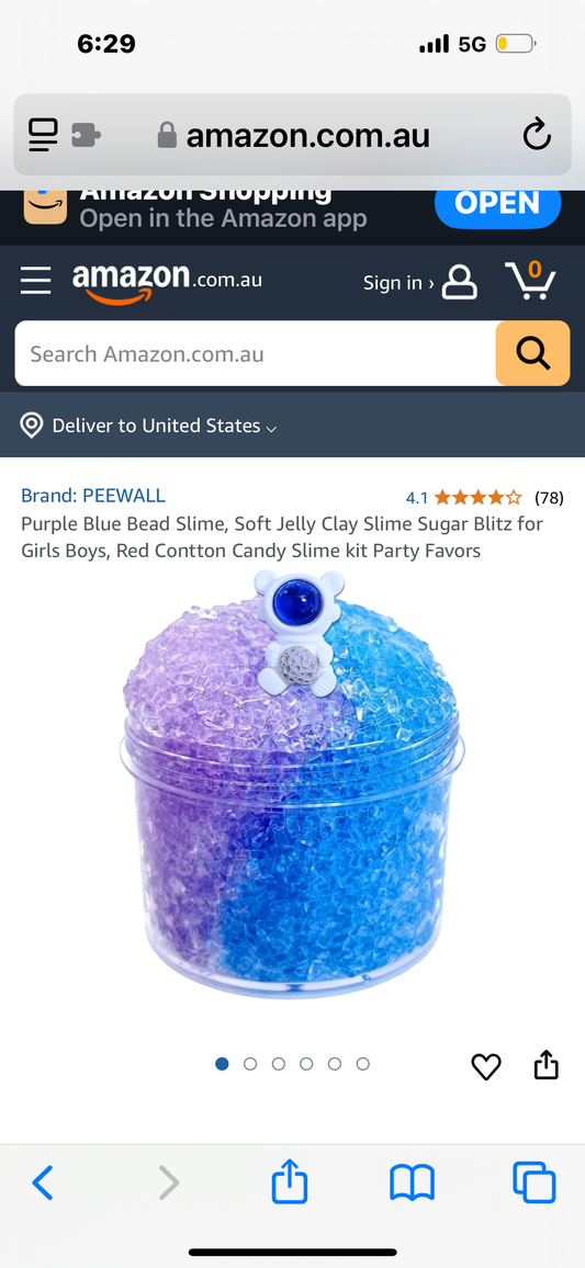 Purple Blue Bead Slime, Soft Jelly Clay Slime Sugar Blitz for Girls Boys, Red Contton Candy Slime kit Party Favors