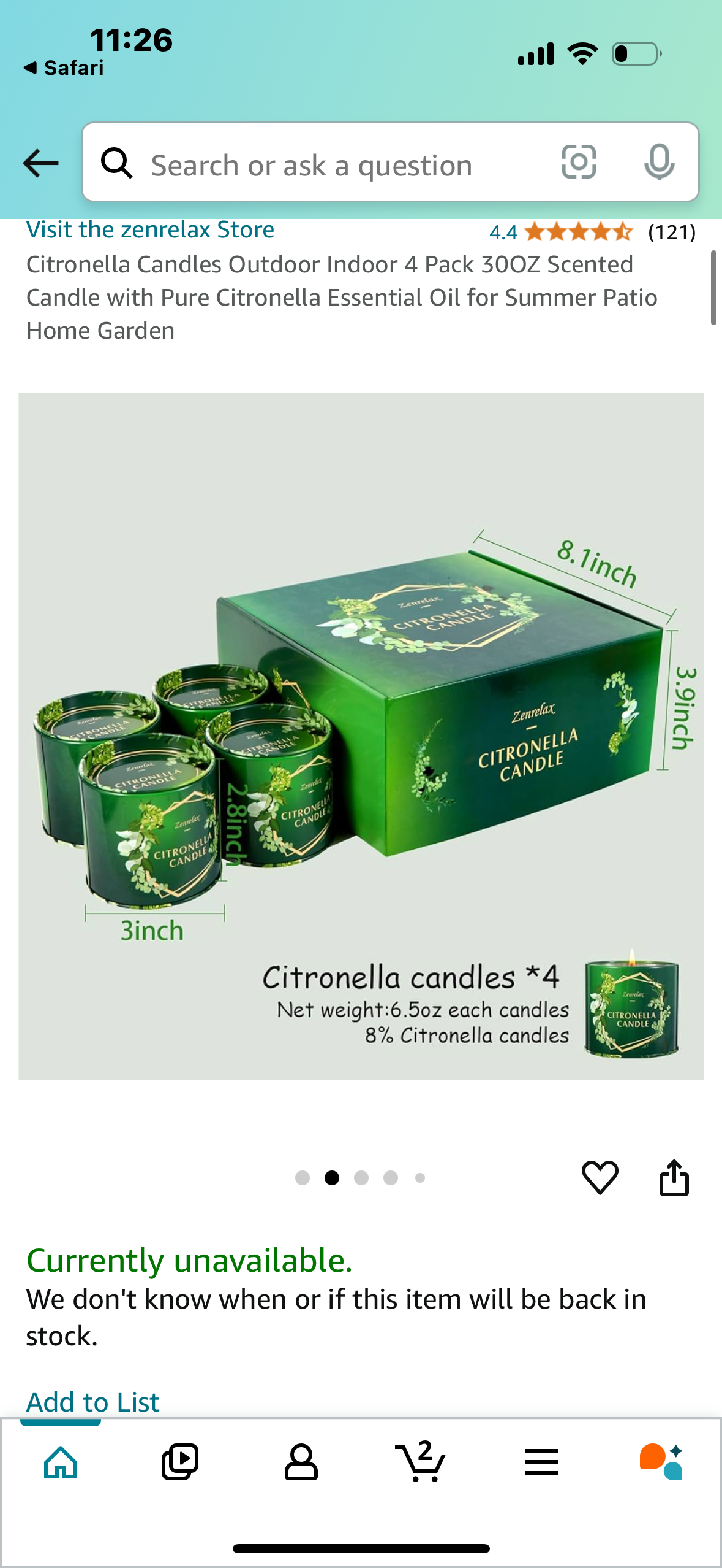 Citronella Candles Outdoor Indoor 4 Pack 30OZ Scented Candle with Pure Citronella Essential Oil for Summer Patio Home Garden