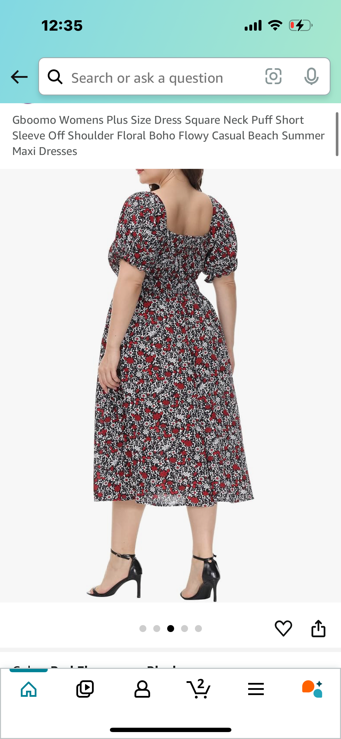 Gboomo Womens Plus Size Dress Square Neck Puff Short Sleeve Off Shoulder Floral Boho Flowy Casual Beach Summer Maxi Dresses