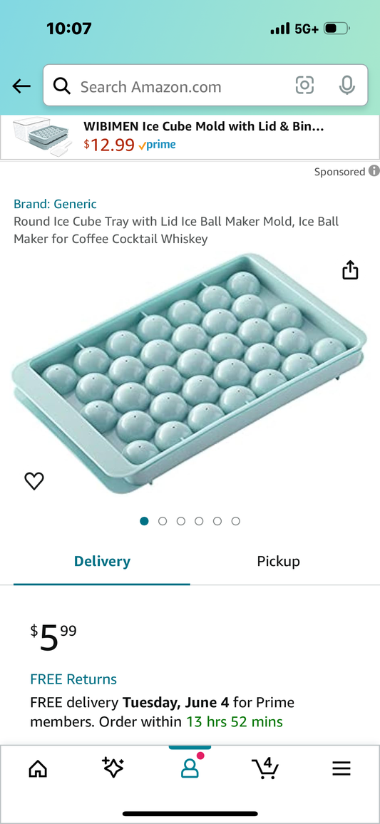 Round Ice Cube Tray with Lid Ice Ball Maker Mold, Ice Ball Maker for Coffee Cocktail Whiskey