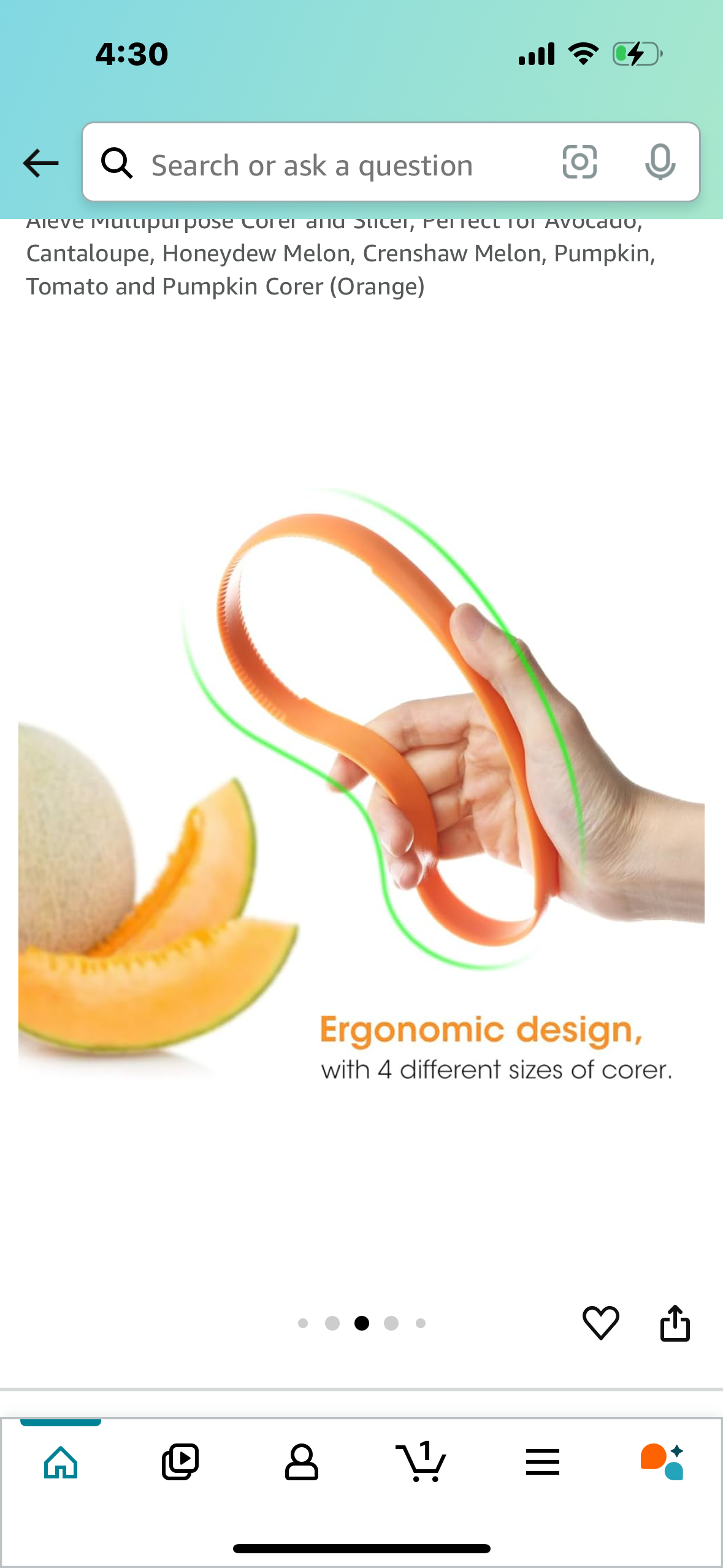 Aieve Multipurpose Corer and Slicer, Perfect for Avocado, Cantaloupe, Honeydew Melon, Crenshaw Melon, Pumpkin, Tomato and Pumpkin Corer (Orange