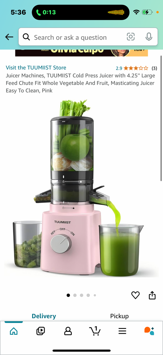 Juicer Machines, TUUMIIST Cold Press Juicer with 4.25'' Large Feed Chute Fit Whole Vegetable And Fruit, Masticating Juicer Easy To Clean, Pink