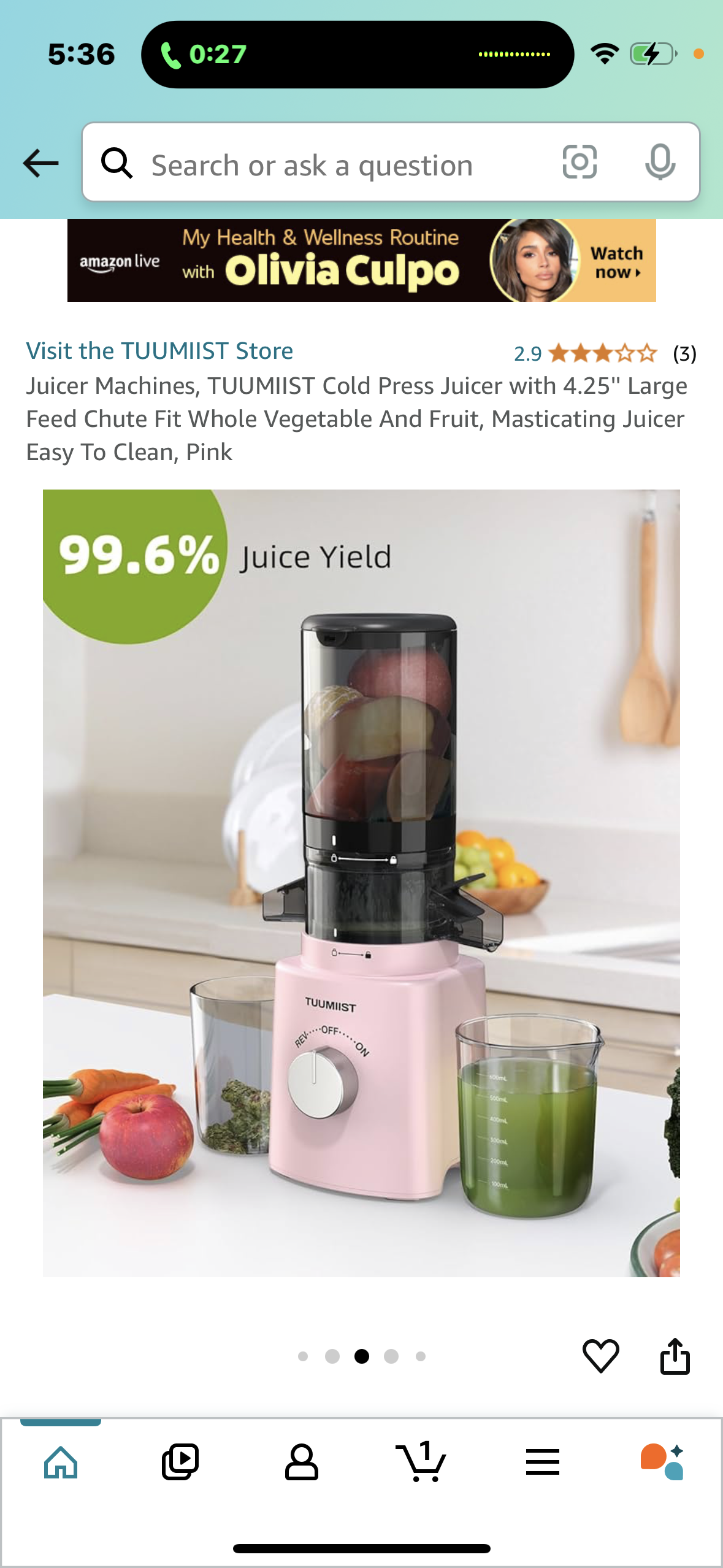 Juicer Machines, TUUMIIST Cold Press Juicer with 4.25'' Large Feed Chute Fit Whole Vegetable And Fruit, Masticating Juicer Easy To Clean, Pink