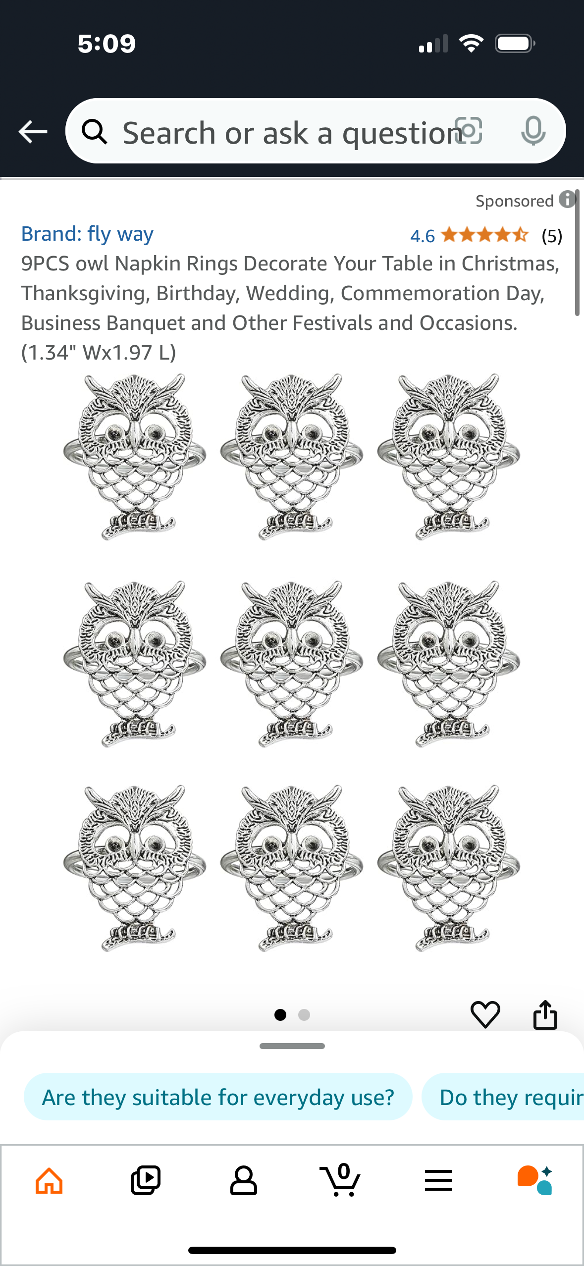 9PCS owl Napkin Rings Decorate Your Table in Christmas, Thanksgiving, Birthday, Wedding, Commemoration Day, Business Banquet and Other Festivals and Occasions. (1.34" Wx1.97 L)