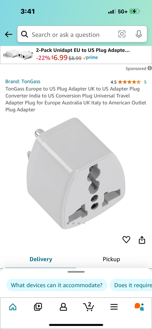 TonGass Europe to US Plug Adapter UK to US Adapter Plug Converter India to US Conversion Plug Universal Travel Adapter Plug for Europe Australia UK Italy to American Outlet Plug Adapter