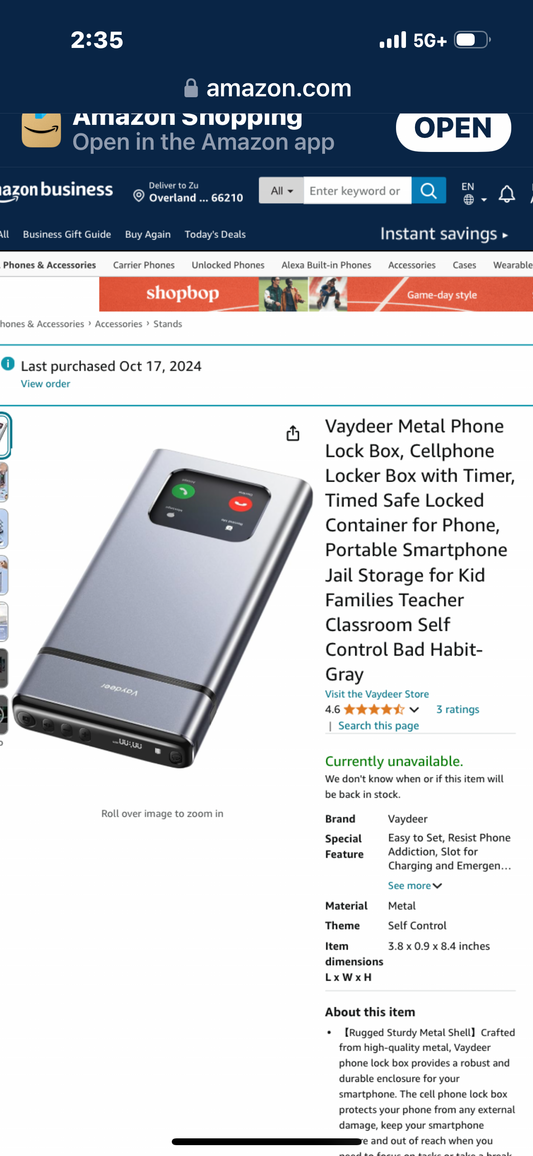 Metal Phone Lock Box, Cellphone Locker Box with Timer, Timed Safe Locked Container for Phone, Portable Smartphone Jail Storage for Kid Families Teacher Classroom Self Control Bad Habit-Gray