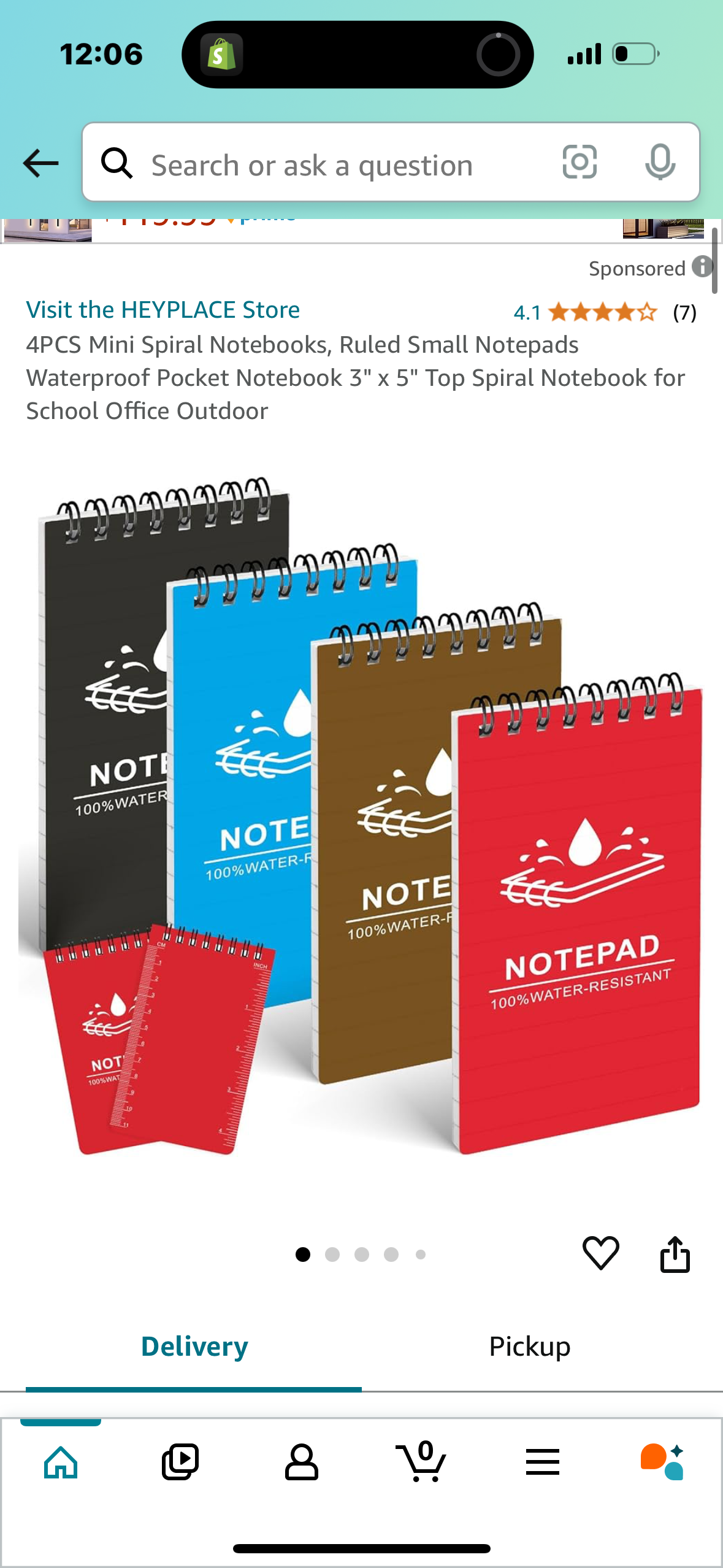 4PCS Mini Spiral Notebooks, Ruled Small Notepads Waterproof Pocket Notebook 3" x 5" Top Spiral Notebook for School Office Outdoor