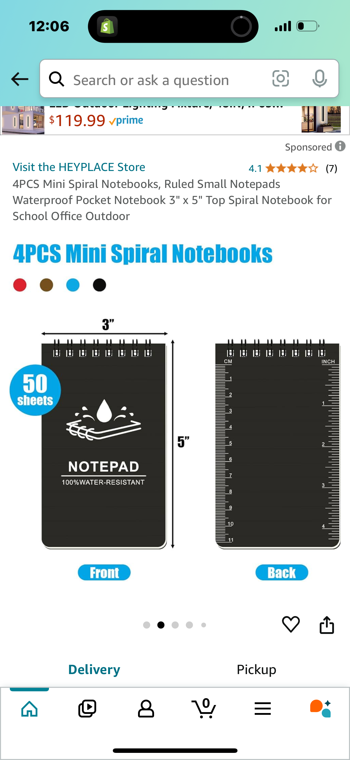 4PCS Mini Spiral Notebooks, Ruled Small Notepads Waterproof Pocket Notebook 3" x 5" Top Spiral Notebook for School Office Outdoor