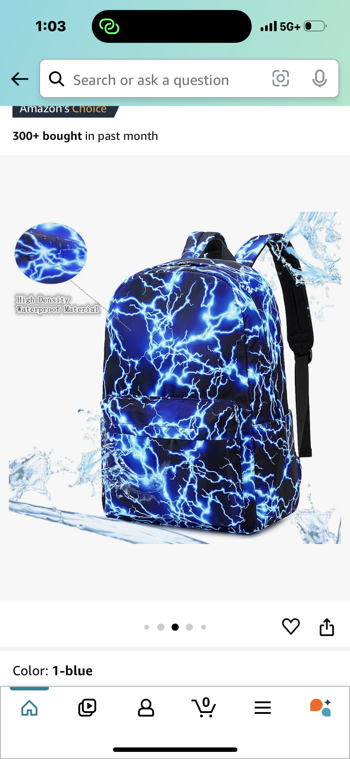 Backpack Elementary Middle Lightning Bookbag Laptop  Waterproof Lightweight 17 Inches (1-Blue