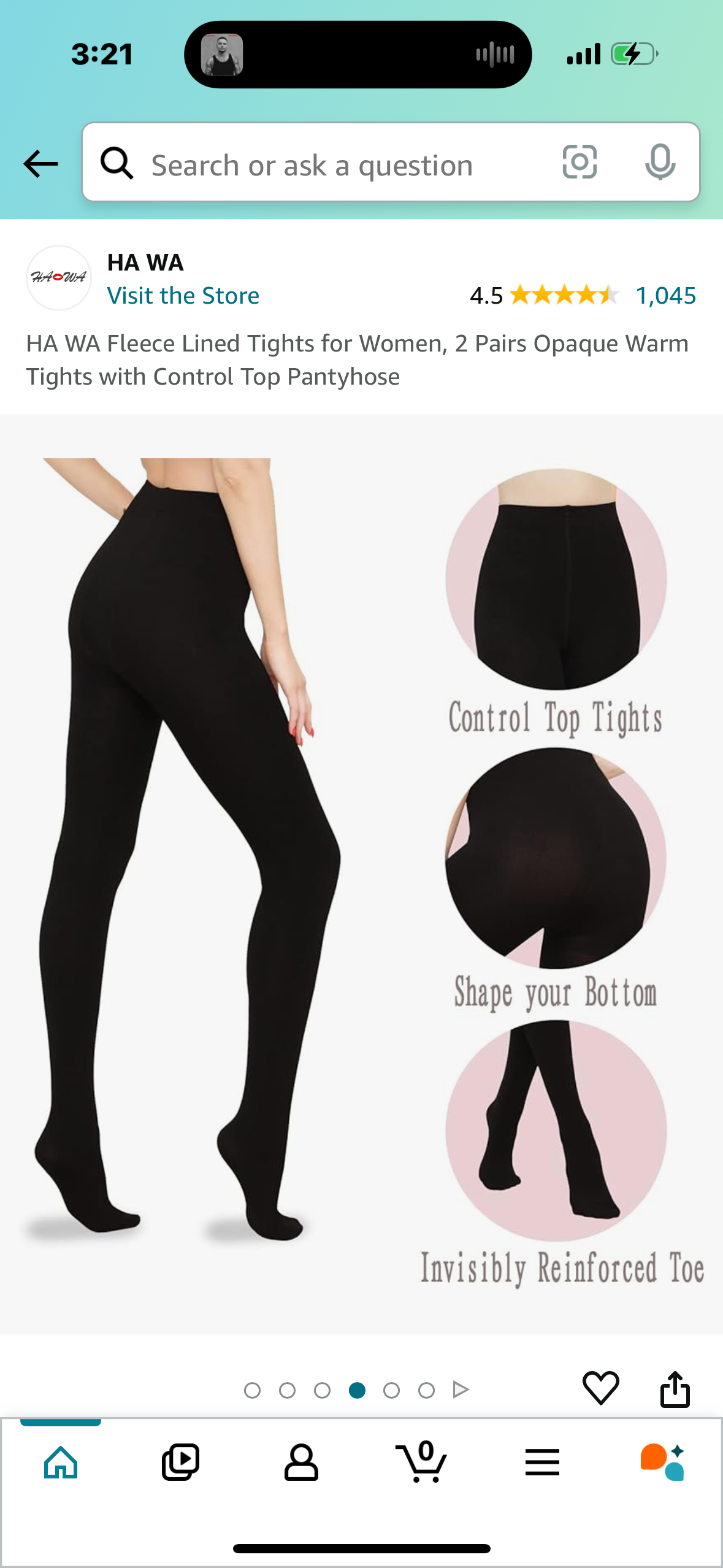 HA WA Fleece Lined Tights for Women, 2 Pairs Opaque Warm Tights with Control Top Pantyhose