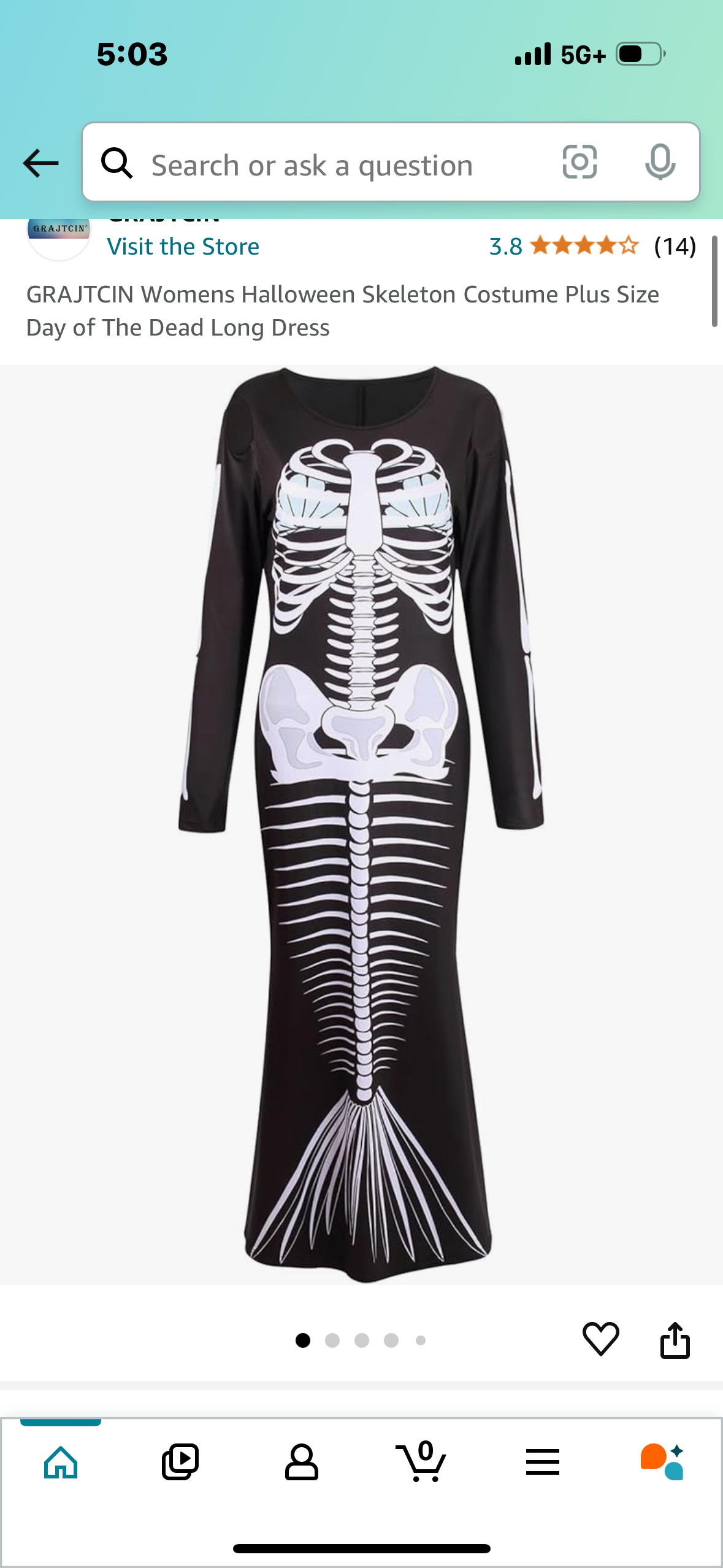 GRAJTCIN Womens Halloween Skeleton Costume Plus Size Day of The Dead Long Dress