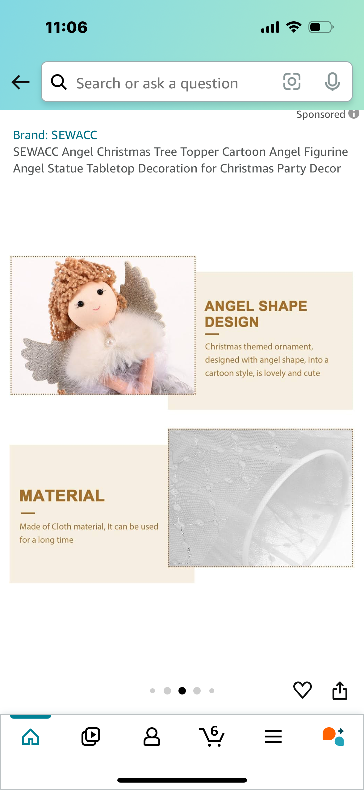 Angel Christmas Tree Topper Cartoon Angel Figurine Angel Statue Tabletop Decoration for Christmas Party Decor