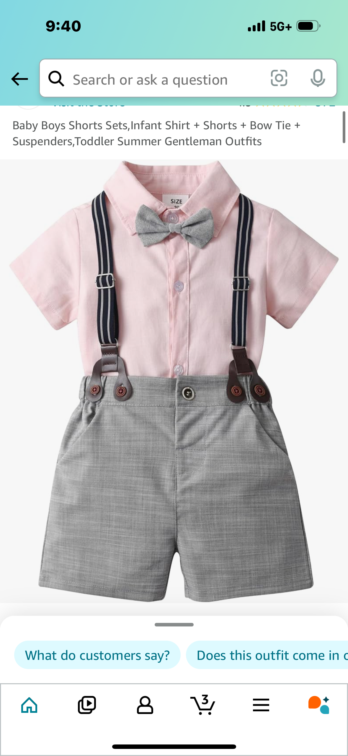 Baby Boys Shorts Sets,Infant Shirt + Shorts + Bow Tie + Suspenders,Toddler Summer Gentleman Outfits