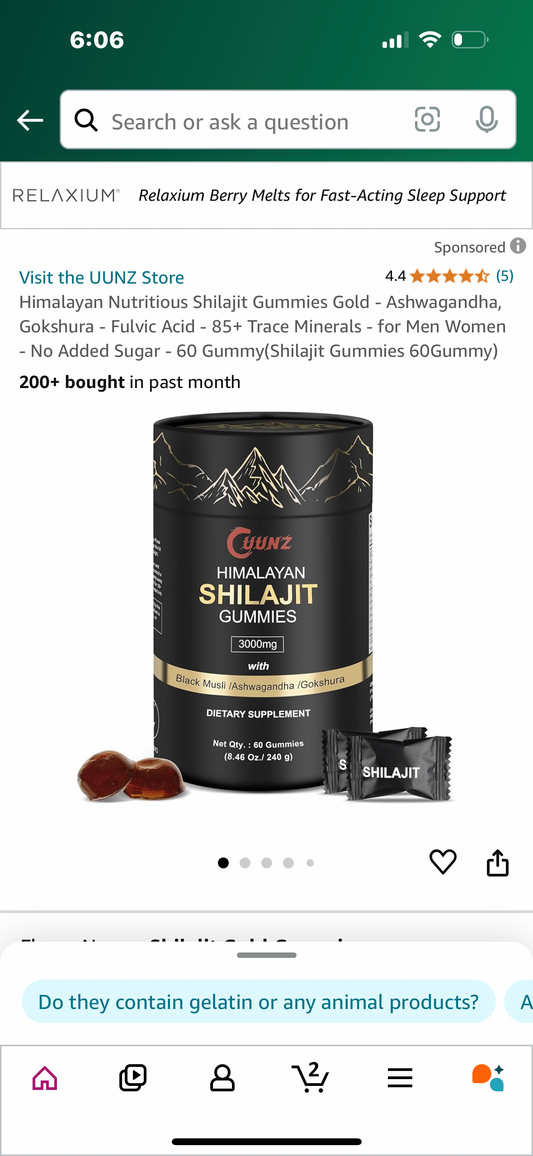 Himalayan Nutritious Shilajit Gummies Gold - Ashwagandha, Gokshura - Fulvic Acid - 85+ Trace Minerals - for Men Women - No Added Sugar - 60 Gummy(Shilajit Gummies 60Gummy