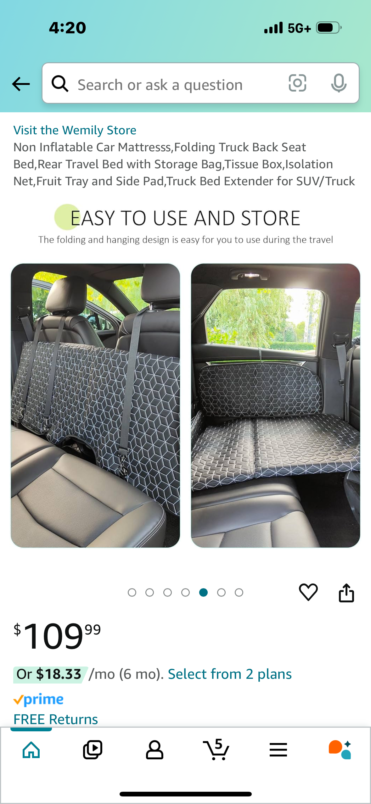 Non Inflatable Car Mattresss,Folding Truck Back Seat Bed,Rear Travel Bed with Storage Bag,Tissue Box,Isolation Net,Fruit Tray and Side Pad,Truck Bed Extender for SUV/Truck