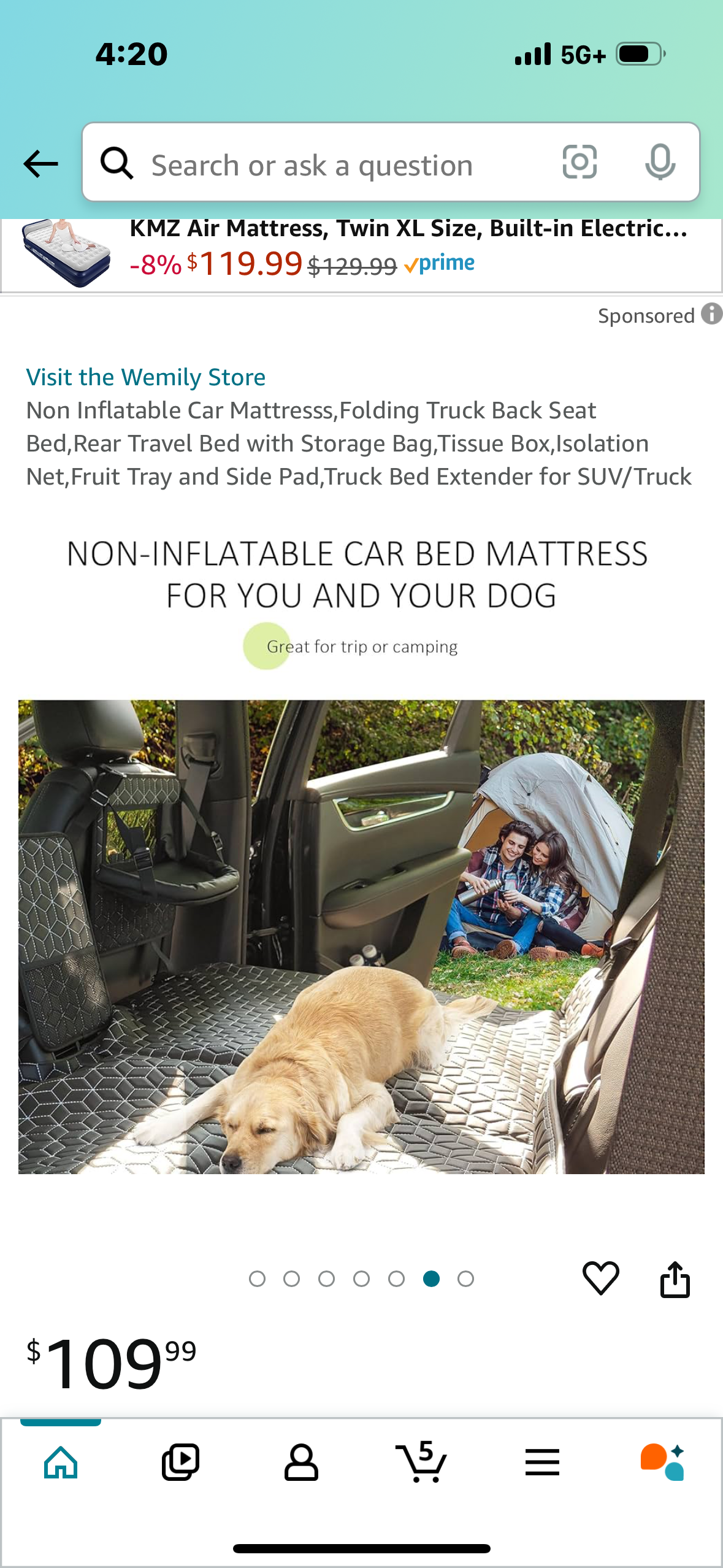 Non Inflatable Car Mattresss,Folding Truck Back Seat Bed,Rear Travel Bed with Storage Bag,Tissue Box,Isolation Net,Fruit Tray and Side Pad,Truck Bed Extender for SUV/Truck