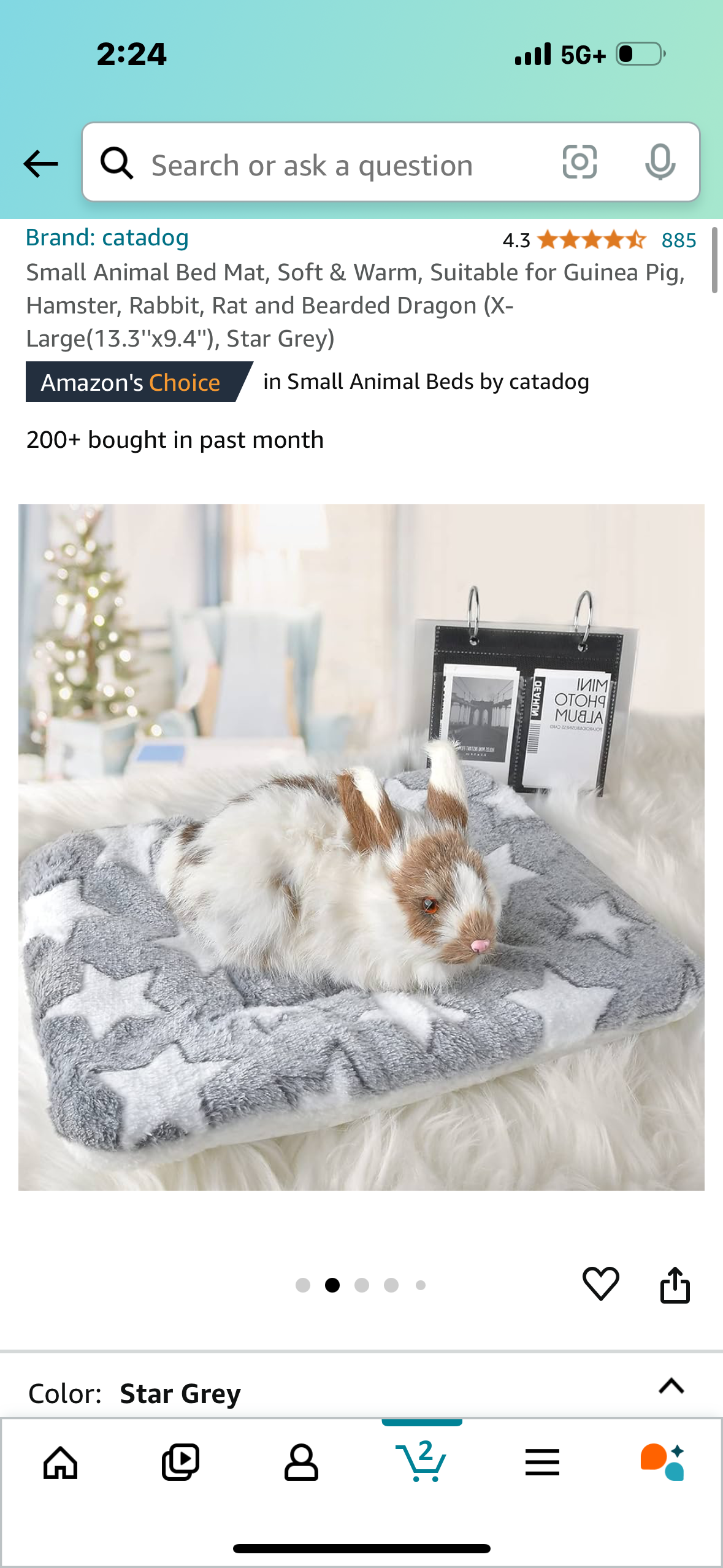 Small Animal Bed Mat, Soft & Warm, Suitable for Guinea Pig, Hamster, Rabbit, Rat and Bearded Dragon