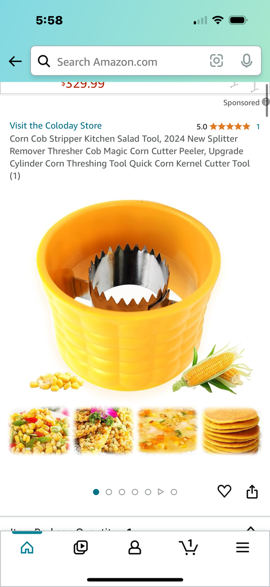 Corn Cob Stripper Kitchen Salad Tool, New Splitter Remover Thresher Cob Magic Corn Cutter Peeler, Upgrade Cylinder Corn Threshing Tool Quick Corn Kernel Cutter Tool