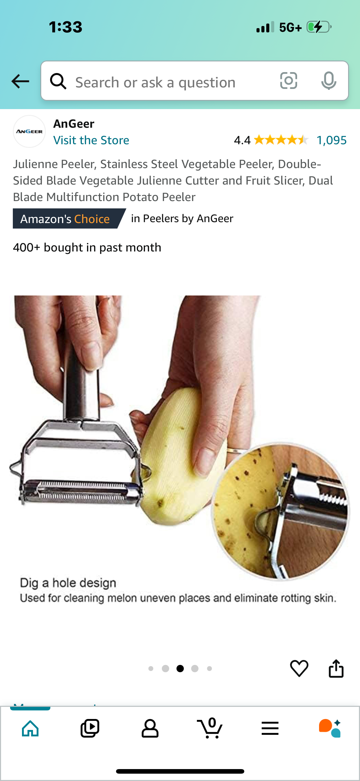 Julienne Peeler, Stainless Steel Vegetable Peeler, Double-Sided Blade Vegetable Julienne Cutter and Fruit Slicer, Dual Blade Multifunction Potato Peeler