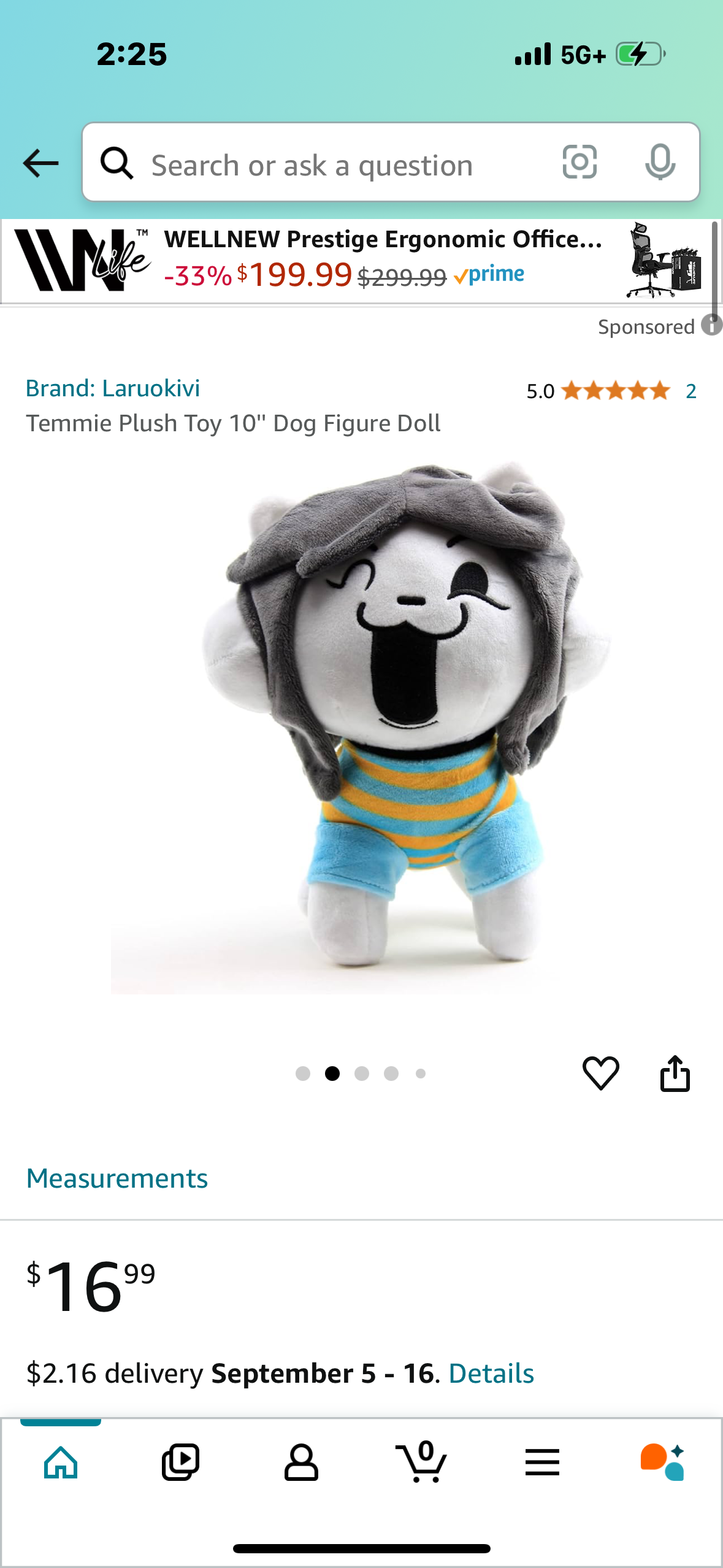 Temmie Plush Toy 10'' Dog Figure Doll