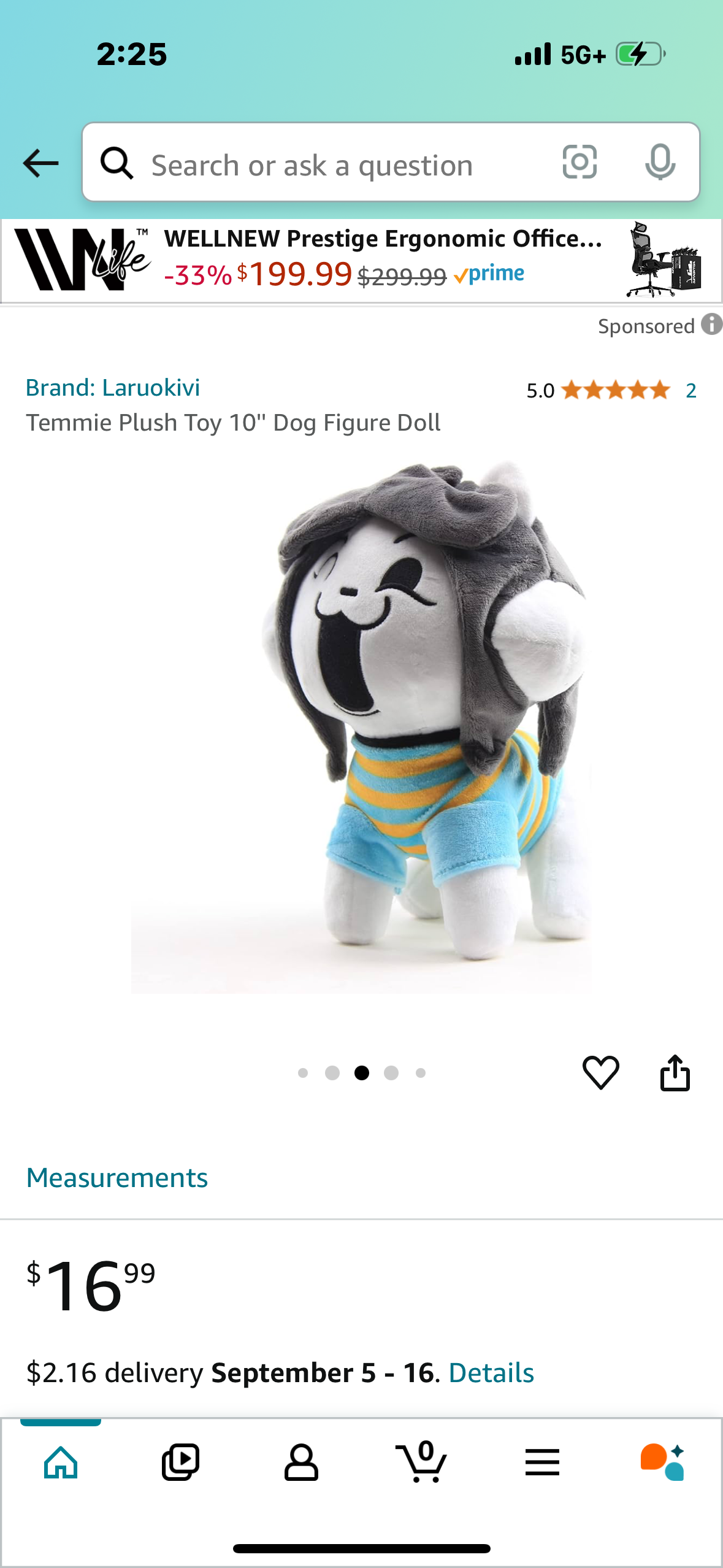 Temmie Plush Toy 10'' Dog Figure Doll