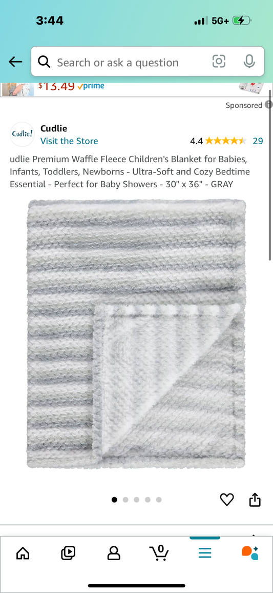 Premium Waffle Fleece Children's Blanket for Babies, Infants, Toddlers, Newborns - Ultra-Soft and Cozy Bedtime Essential - Perfect for Baby Showers - 30" x 36" - GRAY