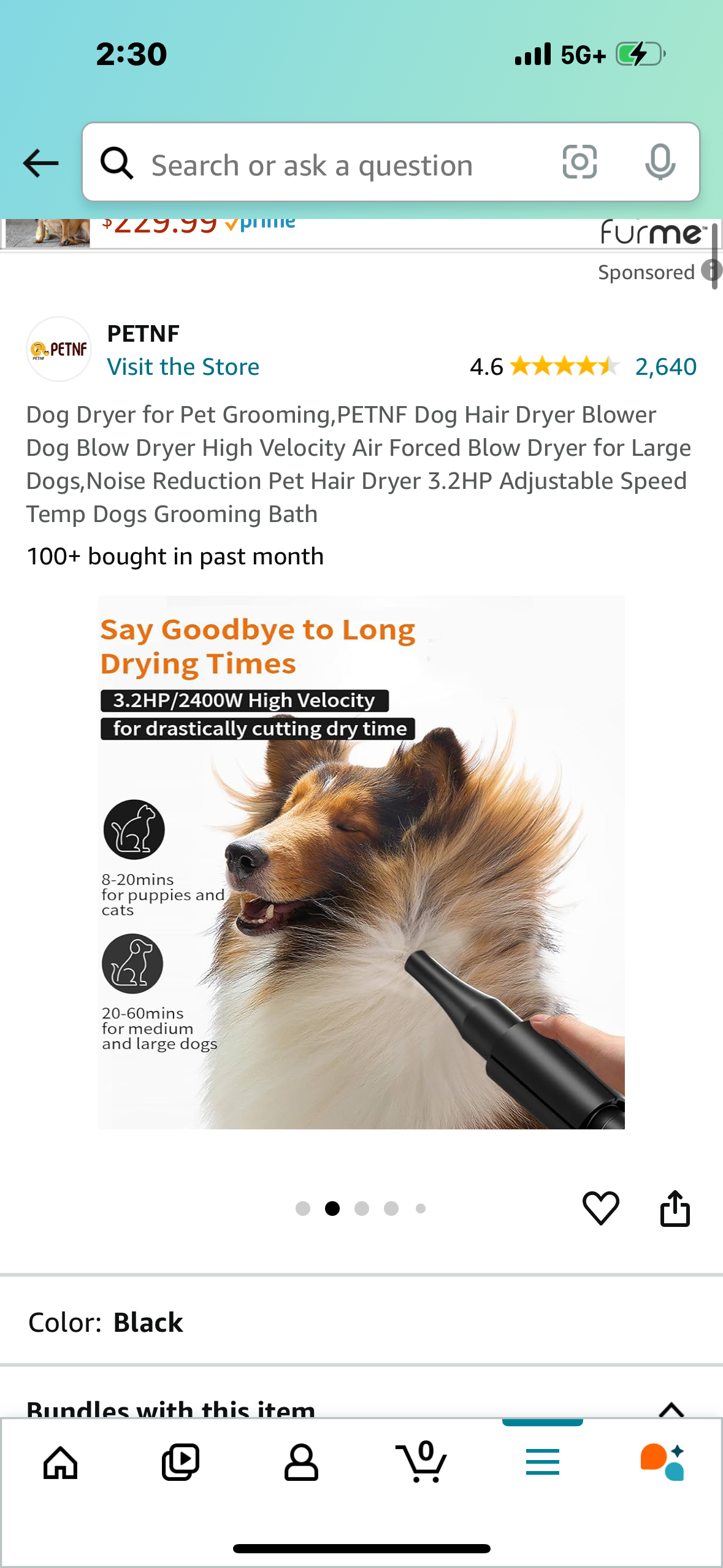 Dog Dryer for Pet Grooming,PETNF Dog Hair Dryer Blower Dog Blow Dryer High Velocity Air Forced Blow Dryer for Large Dogs,Noise Reduction Pet Hair Dryer 3.2HP Adjustable Speed Temp Dogs Grooming Bath