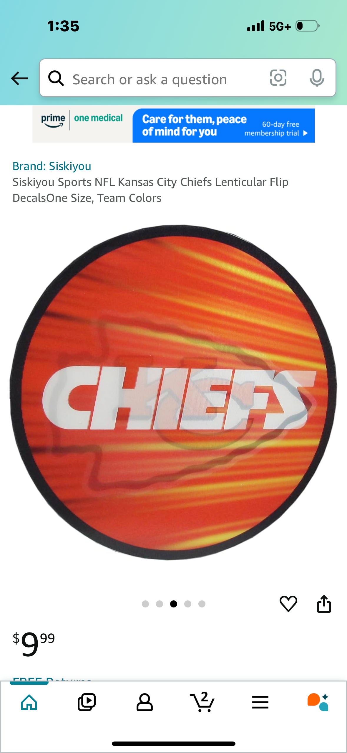 NFL Kansas City Chiefs Lenticular Flip DecalsOne Size, Team Colors