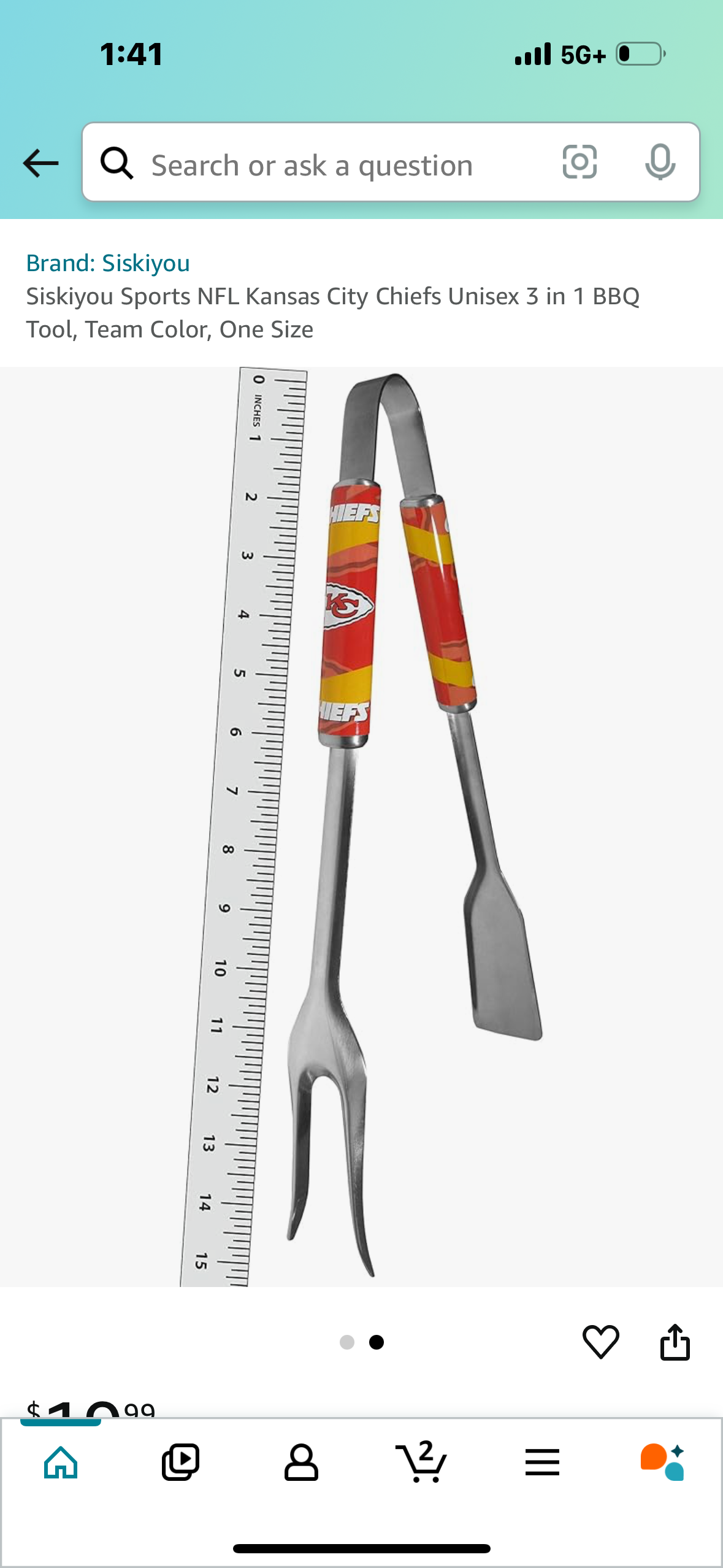 NFL Kansas City Chiefs Unisex 3 in 1 BBQ Tool, Team Color, One Size