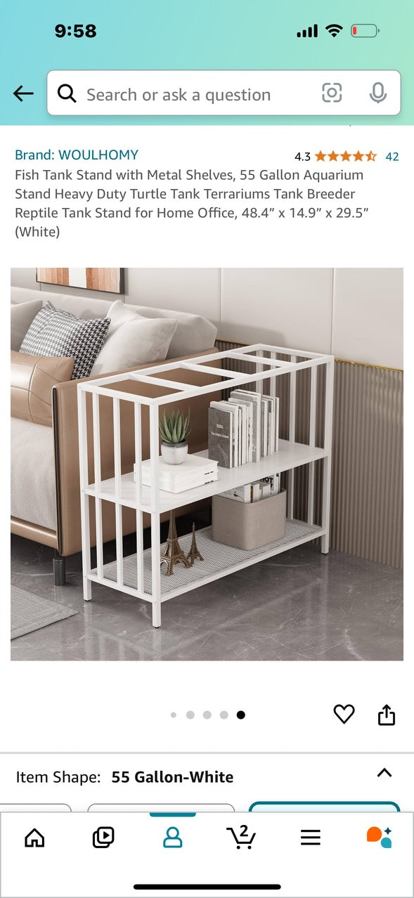 Shelf Unit Stand with Metal Shelves, Aquarium stand