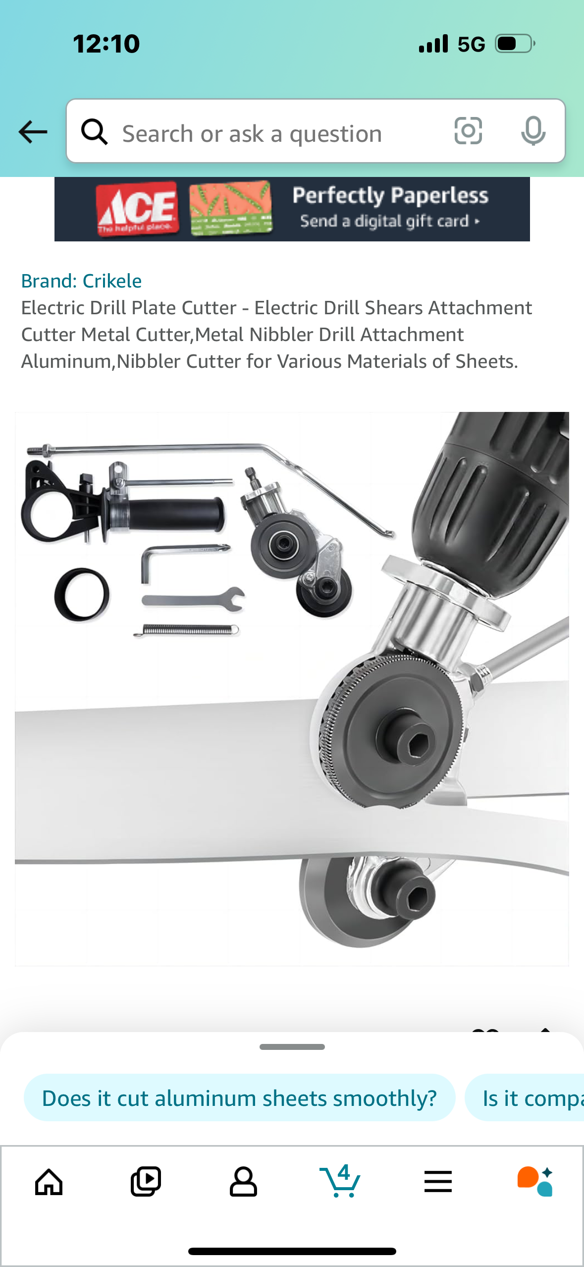 Electric Drill Plate Cutter - Electric Drill Shears Attachment Cutter Metal Cutter,Metal Nibbler Drill Attachment Aluminum,Nibbler Cutter for Various Materials of Sheets