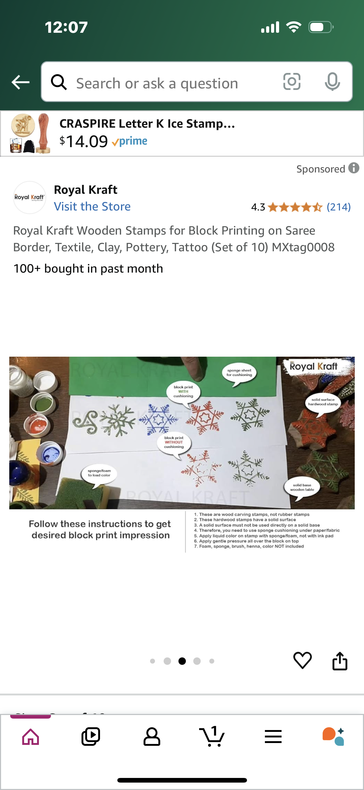 Royal Kraft Wooden Stamps for Block Printing on Saree Border, Textile, Clay, Pottery, Tattoo (Set of 10) MXtag0008