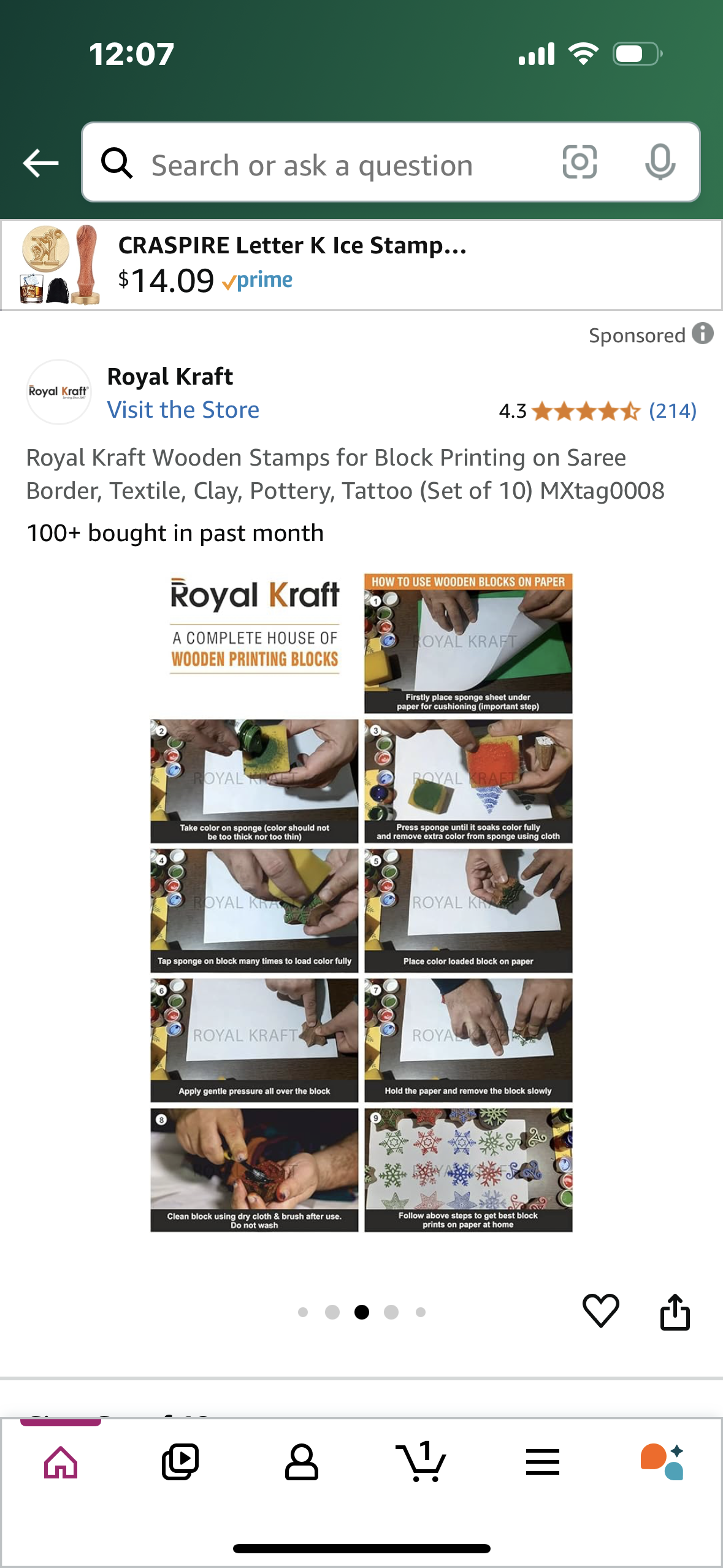 Royal Kraft Wooden Stamps for Block Printing on Saree Border, Textile, Clay, Pottery, Tattoo (Set of 10) MXtag0008