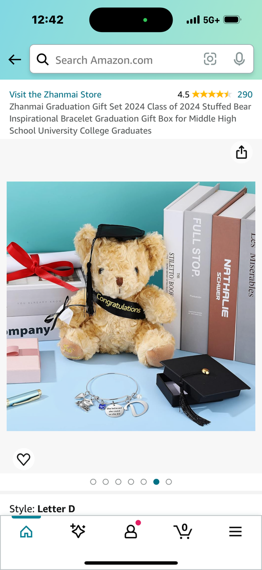 Graduation Gift Set Stuffed Bear Inspirational Bracelet Graduation Gift Box for Middle High School University College Graduates