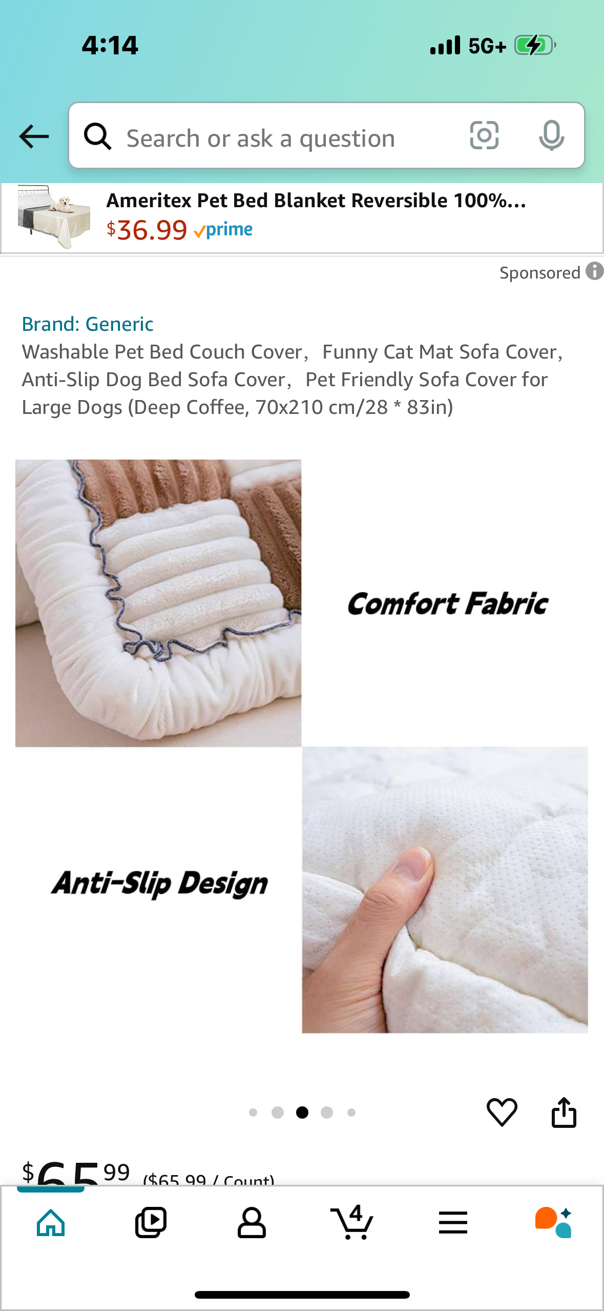 Washable Pet Bed Couch Cover，Funny Cat Mat Sofa Cover，Anti-Slip Dog Bed Sofa Cover，Pet Friendly Sofa Cover for Large Dogs (Deep Coffee, 70x210 cm/28 * 83in