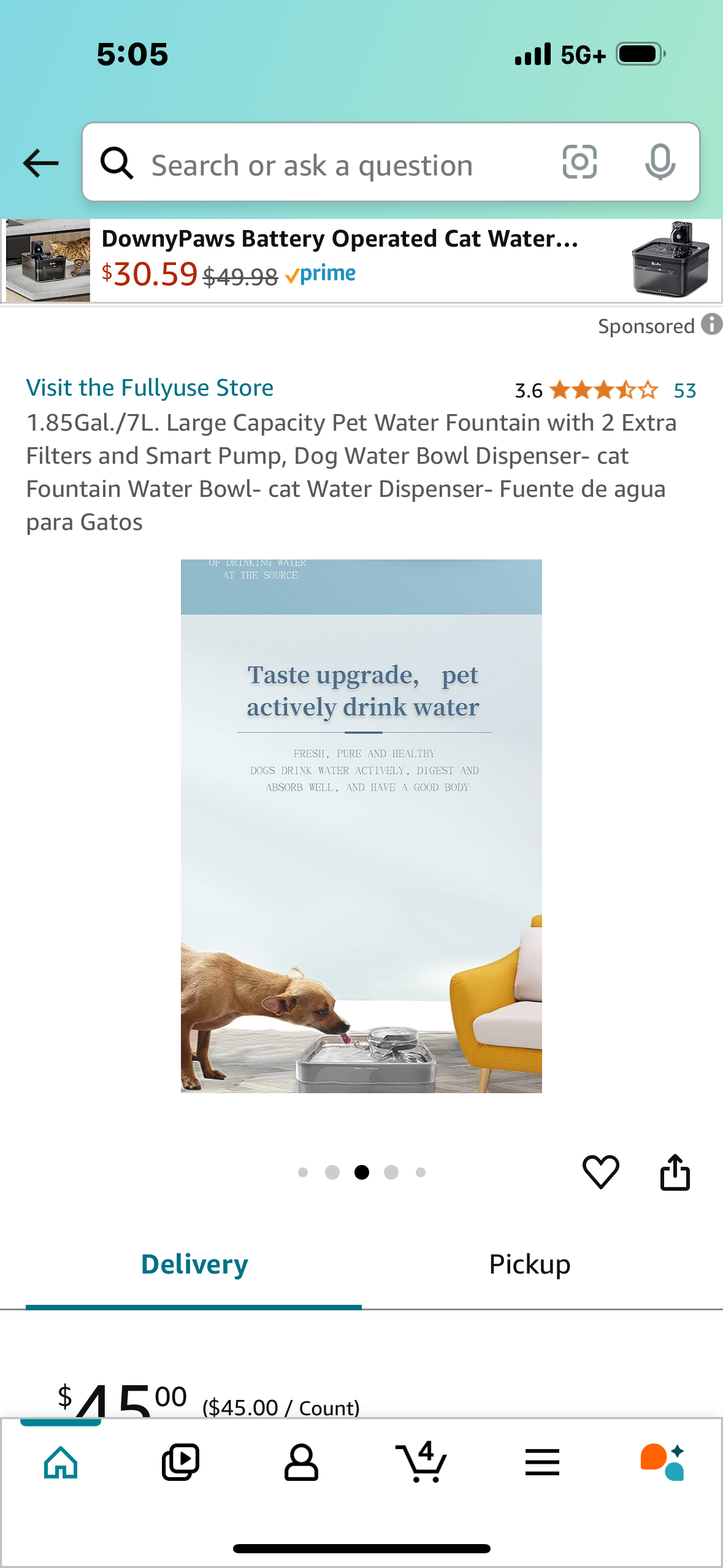 1.85Gal./7L. Large Capacity Pet Water Fountain with 2 Extra Filters and Smart Pump, Dog Water Bowl Dispenser- cat Fountain Water Bowl- cat Water Dispenser- Fuente de agua para Gatos