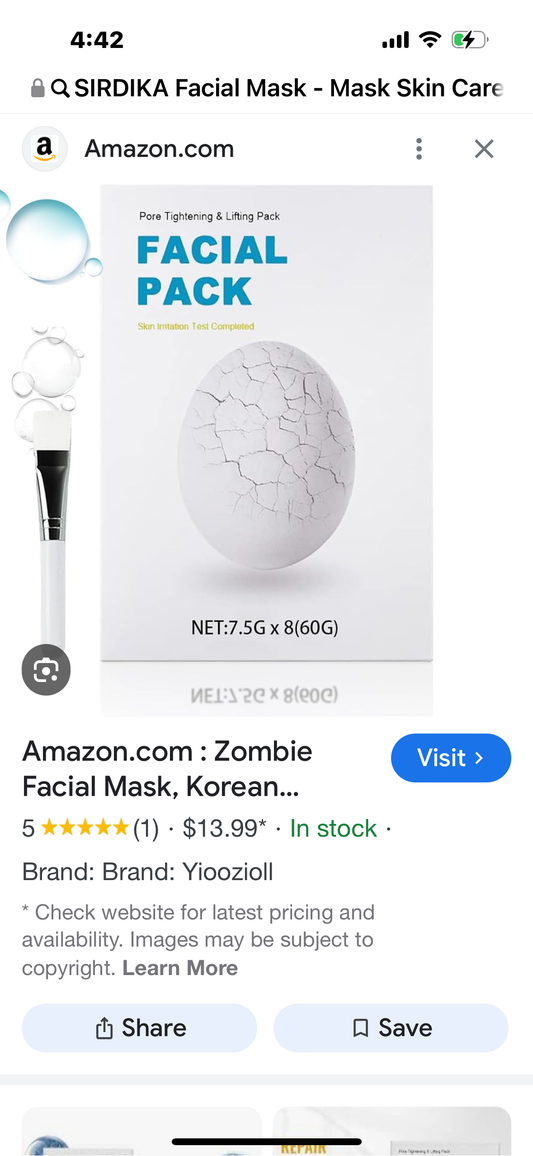 SIRDIKA Facial Mask - Mask Skin Care, Hydrating Skincare Face Mask For Smooth Skin Repair, Pore Tightening & Lifting, Korean Firming Skin Wash Off Face Mask