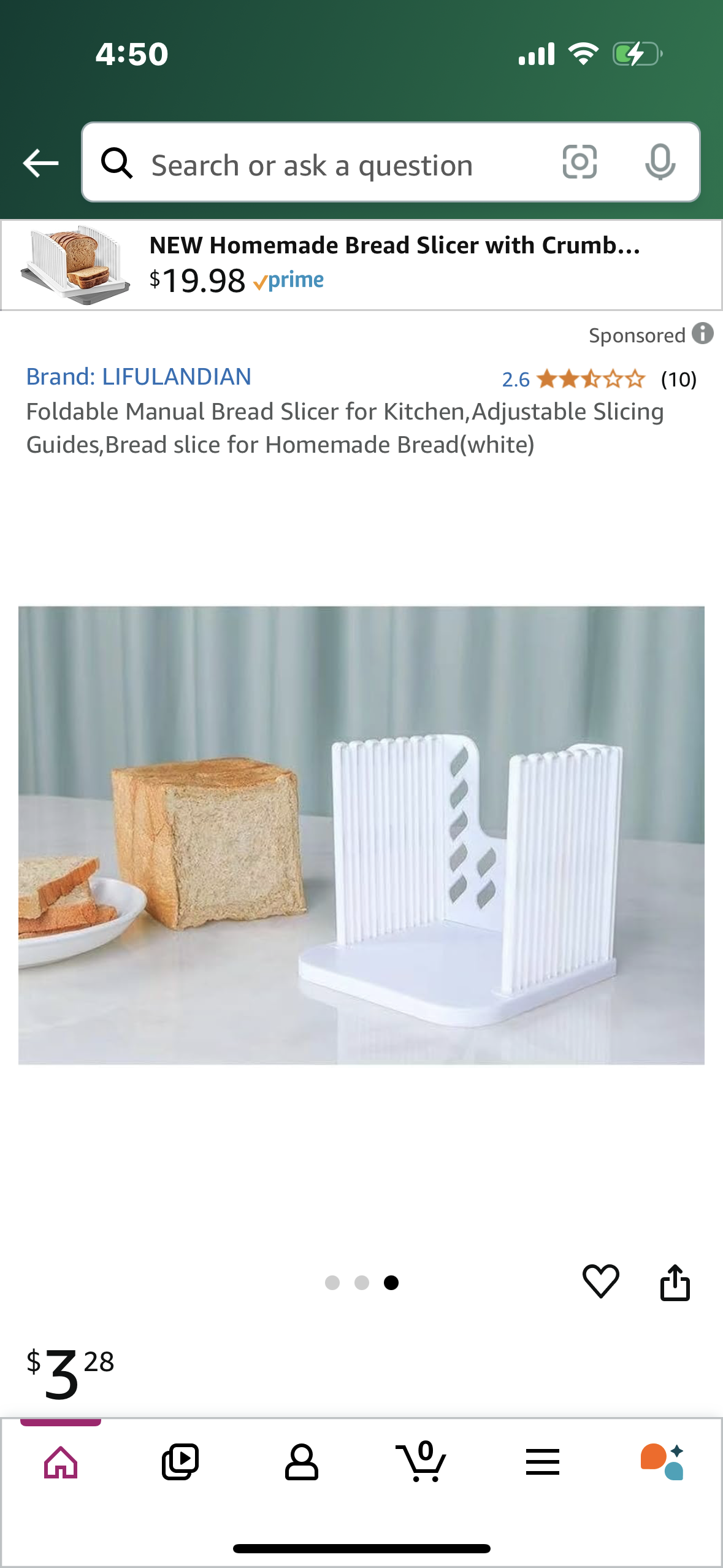 Foldable Manual Bread Slicer for Kitchen,Adjustable Slicing Guides,Bread slice for Homemade Bread(white)