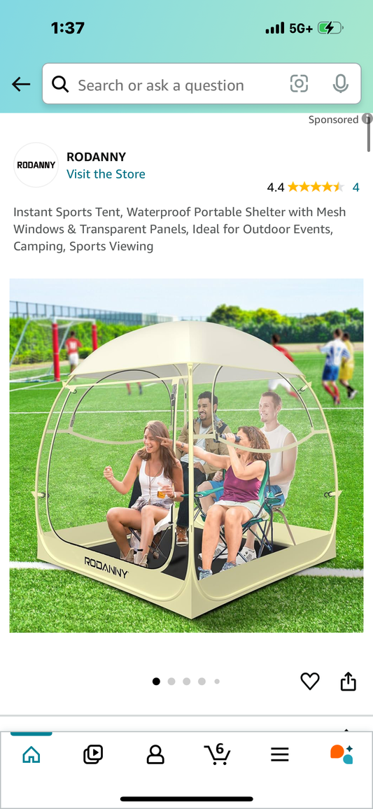 Instant Sports Tent, Waterproof Portable Shelter with Mesh Windows & Transparent Panels, Ideal for Outdoor Events, Camping, Sports Viewing