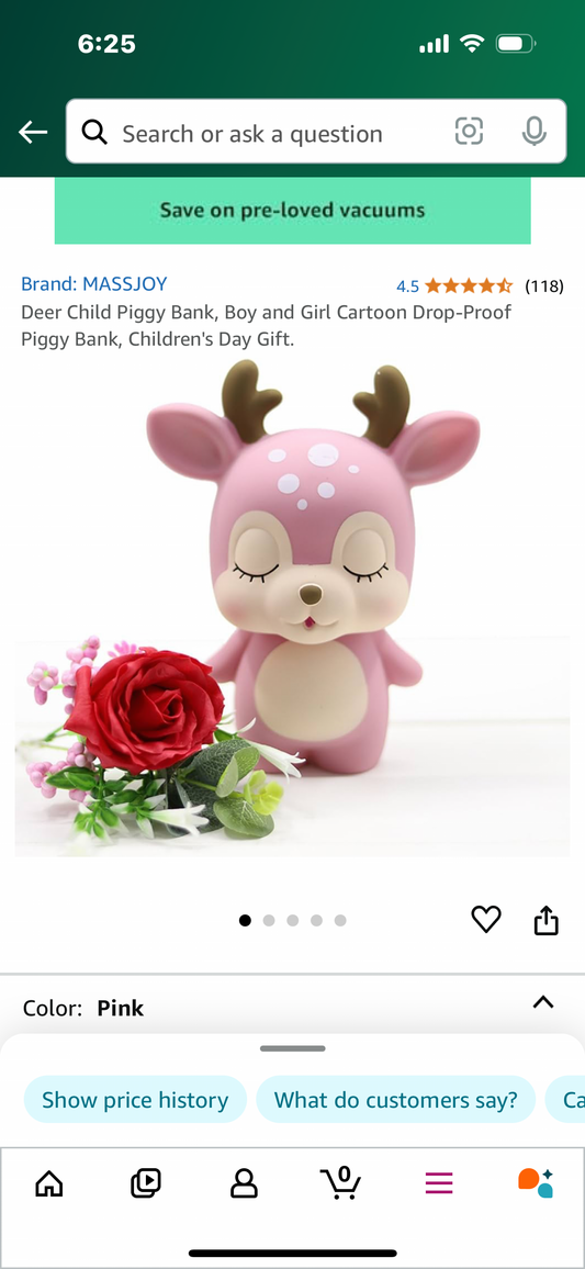 Deer Child Piggy Bank, Boy and Girl Cartoon Drop-Proof Piggy Bank, Children's Day Gift