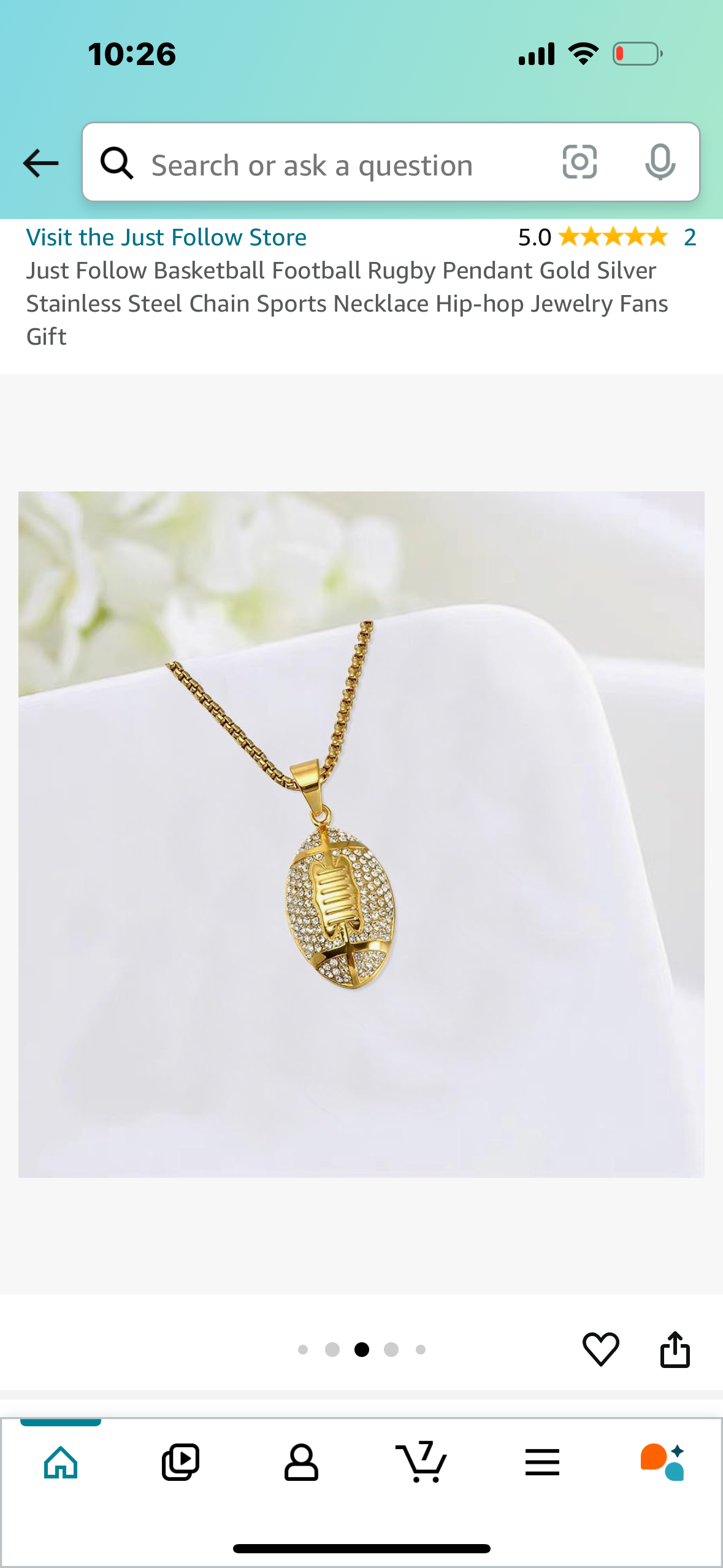 Football Pendant Gold  Chain Sports Necklace Jewelry Fans